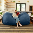thumbnail image 2 of Jaxx 7 Foot Giant Bean Bag Sofa, Navy, 2 of 7
