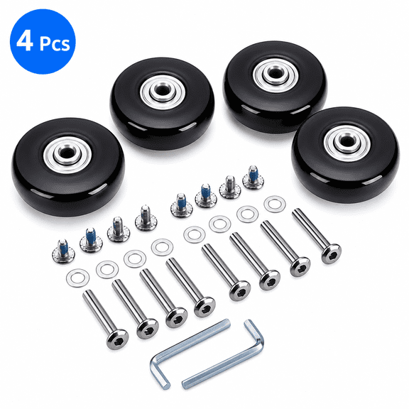 4pcs Luggage Suitcase Replacement Wheels, Swivel Caster Wheels Bearings Kits, A Set of 4 Sourced from
