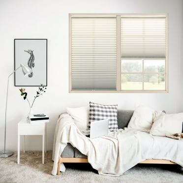 Regal Living Cordless Light Filtering Polyester Pleated Shades, Ecru - 22.5 in. W x 48 in. L