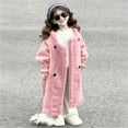 thumbnail image 2 of NAISIBABY Girls Faux Fur Overcoat (5-14T), Thermal Lined Hooded Double-Breasted Winter Fashion Long Length Coat Pink 10T, 2 of 8