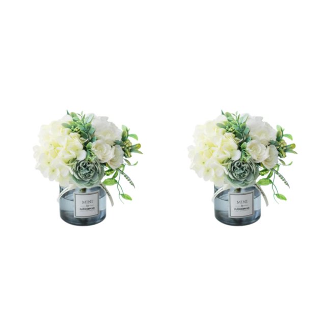 Naiovety 2 piezas de flores artificiales de larga duración en jarrón para elegancia y respeto al medio ambiente Type7 NO7