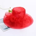 thumbnail image 2 of Women Derby Hats Church Dress Floral Tea Party Fascinators Bridal Organza Wedding Hat, 2 of 8
