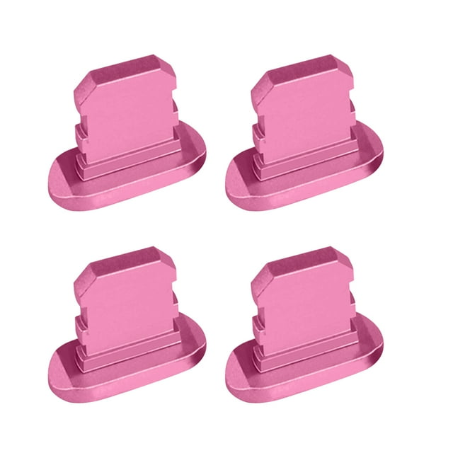 Methold 4Pcs Mobile Phone Stopper Dust Proof USB Protection Anti-dust Cap Micro Charging Port Replacement for 13/Mini/Pro/Pro Max Cables de audio/vídeo Rosado