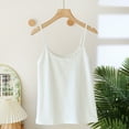 thumbnail image 3 of Ohufall Cotton Pajama Tank Tops for Women Summer Solid Casual Sleeveless Cami Pj Shirt Soft Comfy Home Sleepwear Women's Camisole Loungewear, 3 of 5