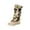 off-white, variant on Women's Graffiti Print Canvas Jumper Boots, Stacked Ankle Booties with Folded Cuff, Comfort Casual Grunge Style Boots