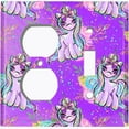 thumbnail image 4 of Metal Light Switch Plate Cover Purple Unicorn Rose Fairy Universe UNI001, 4 of 13