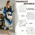thumbnail image 6 of Tutolipy Cat Moon Printed Nightgowns for Women V Neck Sleepwear Long Sleeve Loungewear Comfy House Dress for Home, XL, 6 of 7