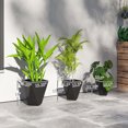 thumbnail image 3 of Beyamis Indoor Outdoor Planters Set Spring, 3PCS MgO Tall Stackable Flower Pots with Drainage Holes for Garden, Balcony, Black, 3 of 8