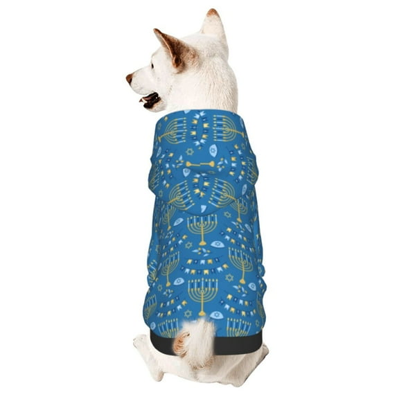 Happy Hanukkah Dog Sweatshirt Pet Wear Hoodie Soft Warm Easy To Wear Puppy Cat Dogs Apparel Small