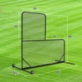 thumbnail image 2 of 7x7FT Portable L-Screen Baseball Cage with Rubber Wheels & 1 Baseball, Protective Pitching Screen Net Double Layers with 42'' x 42'' Cutouts, Carry Bag Included, ﻿Black, 2 of 9