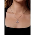 thumbnail image 3 of Gem Stone King Blue Created Sapphire and White Moissanite Star Of David Pendant Necklace for Women | 925 Sterling Silver | 0.55 Cttw | 16X16MM | With 18 inch Chain, 3 of 5