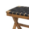 thumbnail image 4 of Noble House Mallett Outdoor Acacia Wood Bench with Rope Seating Black and Teak, 4 of 6
