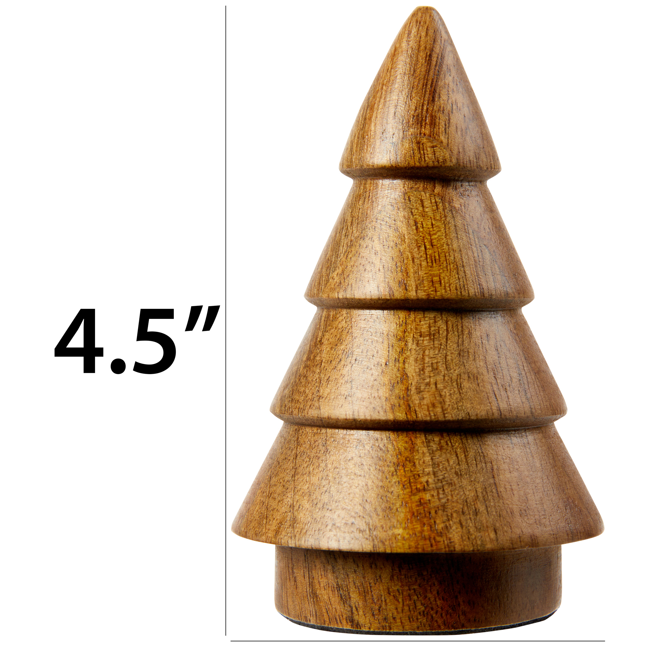 Brown Mango Wood Christmas Tree Tabletop Decoration, 4.5 in, by Holiday ...