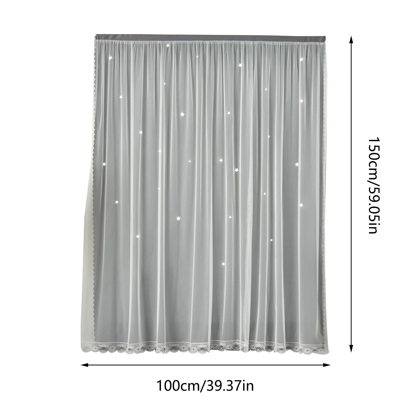 Blackout Curtains with Sheer Overlay Noise Reduction Panels for Bedroom and Living Room Light Blocking and Energy Saving, 59.05*39.37 inches, Set of 1