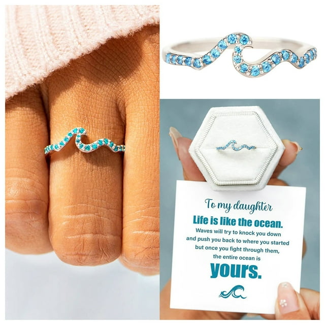 Rings To My Daughter Surfer Highs And Lows Birthday From Mom European Light Water Design