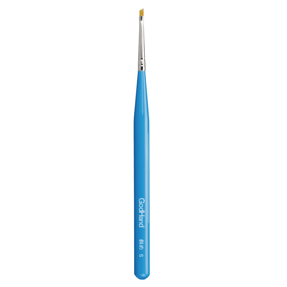 GodHand EBRSP-NS Brushwork PRO Hobby Oblique Diagonal Paint Brush Small w/ Cap