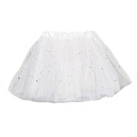 Wenchoice White Sparkle Star & Dot Tutu - Girls One-Size