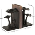 thumbnail image 3 of DecMode 5" Mushroom Dark Brown Polyresin Bookends with Copper Shadings (Set of 2), 3 of 9