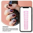 thumbnail image 5 of 24 piezas de uñas postizas de ataúd esmerilado Qarigey estilo francés rosa, 5 of 5