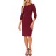 thumbnail image 2 of Vestido Vintage para Mujer INSPIRE CHIC de Manga 3/4, Vestidos Sheath para Trabajar, Talla M, Rojo Oscuro, 2 of 6
