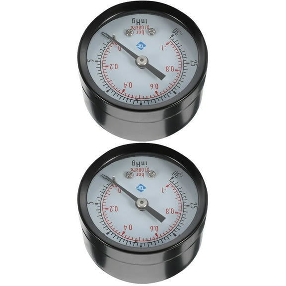 2-Pack Dual Scale Vacuum Pressure Gauges for Air - Accurate Vacuum Tester with Easy-to-Read Design and Measurement