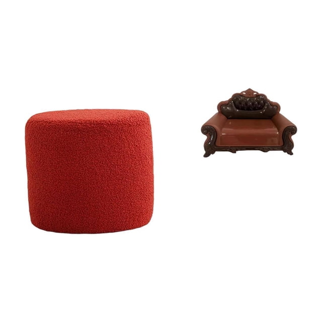 Elegante Reposapiés Otomano Cilíndrico Y Sofá En Miniatura Para Oficina, Dormitorio, Guardería, Apartamento, Decoración De Muebles Con Micropaisajes.