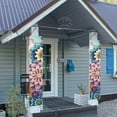 thumbnail image 3 of SEANATIVE Boho Mandala Flower Porch Banner Decor 2 PCS Hanging Banner Porch Flags Vertical Sign for Front Door Porch Home Yard Decor Holiday Farmhouse 70.9x12.6 Inch, 3 of 7