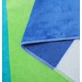thumbnail image 6 of CHAPS Beach Towels Oversized Extra Large Cotton Velour Plush Premium Thick Soft Absorbent Skin Friendly - Bold Colorblock Stripes Logo Blue - Size 36" x 68", 6 of 7