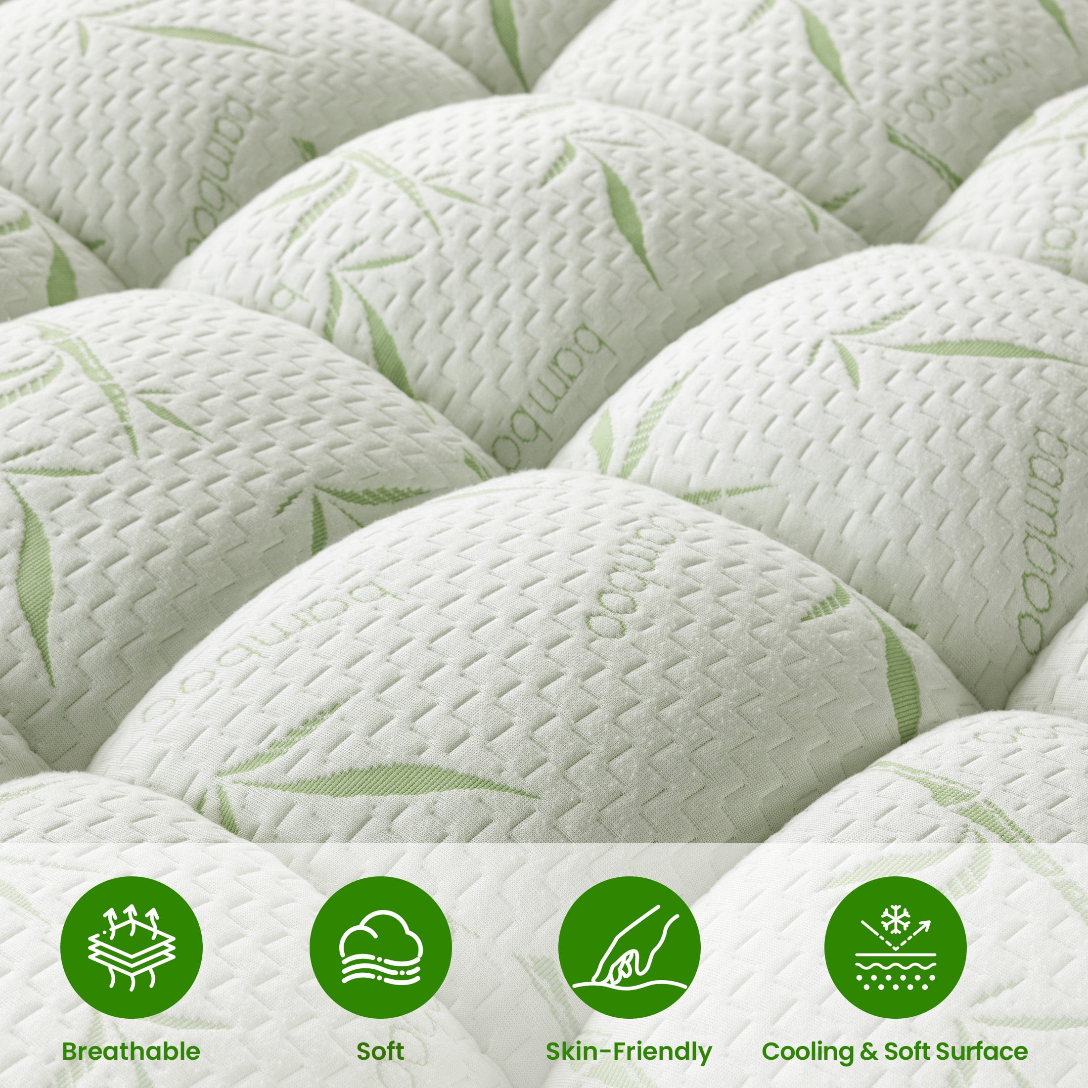 SONORO KATE Cooling Extra Thick Bamboo Mattress Topper, 900GSM Fluffy Mattress Pad with 21" Deep Pocket, Twin XL