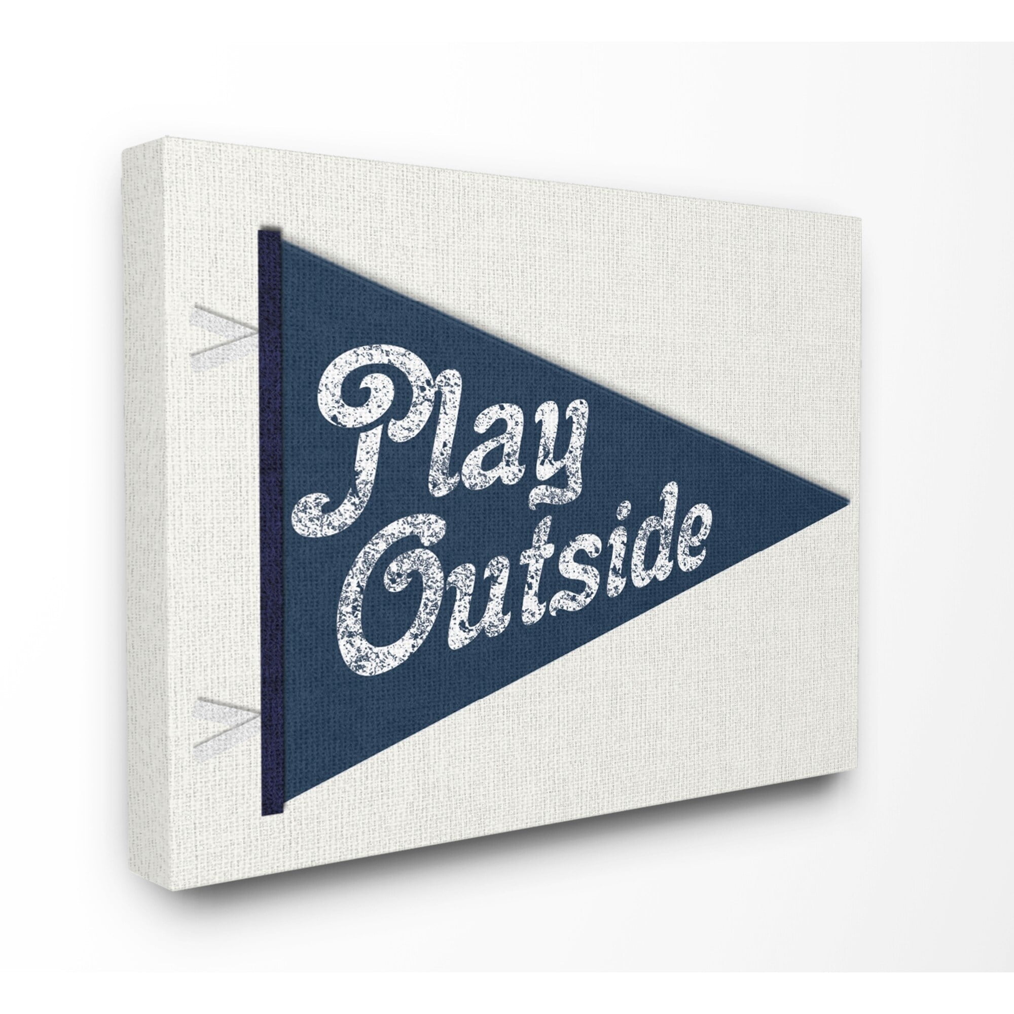 Stupell Play Outside Pennant Blue Wall Art wood plaque - 13 x 19