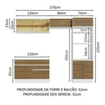 thumbnail image 3 of Cocina Integral 270cm Glamy Madesa 12 Blanco/Marrón, 3 of 10