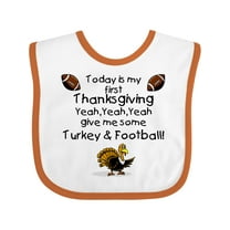 Inktastic First Thanksgiving Boys or Girls Baby Bib