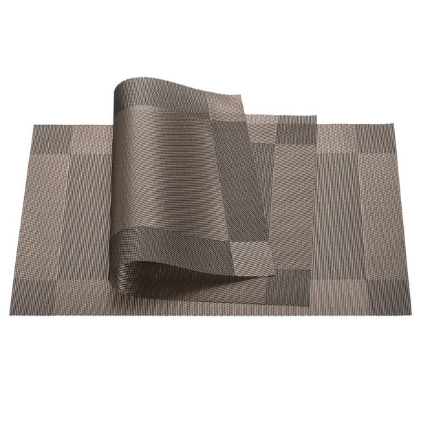 Individuales Manteles 450x300mm 2uds PVC Mesa Lavable Tejido Individual Mantel, Café