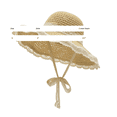 thumbnail image 3 of Delayuji Womens Lace Bow Hat Hollow Lace Wide Brim Adjustable Tie Breathable Woven UV Protection Stylish Floral Hat Outdoor Daily beach hat Sun Hat, 3 of 4