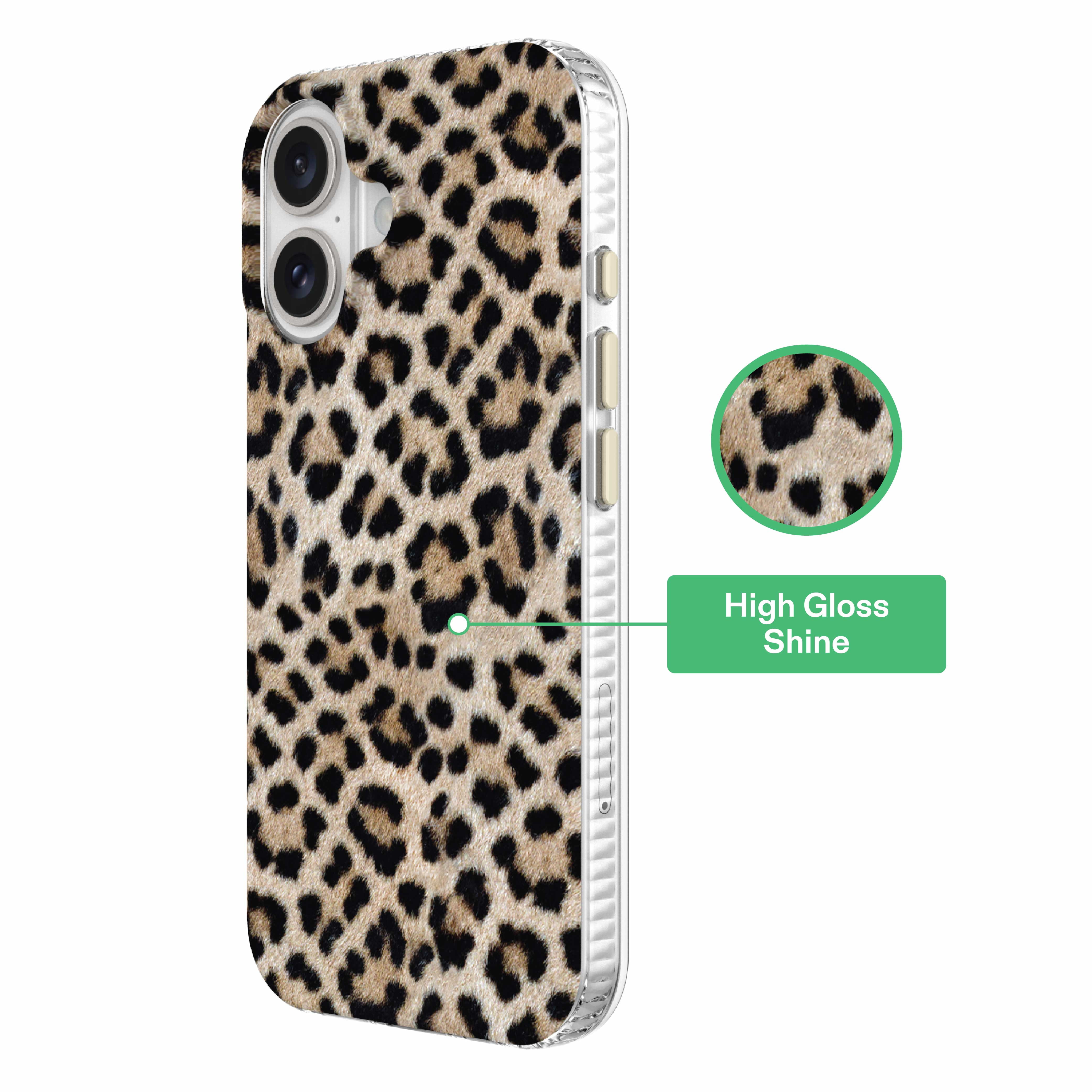 onn Phone Case for iPhone 16, MagSafe Compatible - Cheetah Print