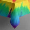 thumbnail image 5 of Colorful Rainbow Tie Dye Spiral Pattern Square Tablecloth,Waterproof Square Table Cover,Wipeable Spillproof Washable Table Cover for Home Kitchen Party Decor 60"x60"(152x152cm), 5 of 6