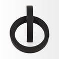 thumbnail image 3 of Two Ring Black Hammered Metal Sculpture, 3 of 6