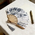 thumbnail image 5 of Luoshdecor Small Folding Fan Hand Fan Vintage Chinease Floral Bamboo Fans with Tassel for Dance, Performance, Wedding, Party,Gift, 5 of 6