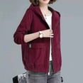 thumbnail image 2 of Sexlip Women's Casual Corduroy Hooded Long Sleeve Zip Up Jacket Loose Shacket Coat Winter Warm Fashion Outerwear With Pocket Red L, 2 of 5