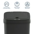 thumbnail image 5 of Nine Stars Automatic Bathroom Trash Can, 3 Gallon Plastic Motion Sensor Garbage Bin with Soft Close Lid, Black, 5 of 7