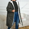 thumbnail image 5 of YYDGH Womens Winter Long Coats Sherpa Fleece Lined Puffer Down Jacket Oversized Parka Coat Outerwear with Hood, 5 of 9