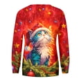 thumbnail image 5 of Women's Fashion Christmas Printed Long Sleeve Loose Round Neck Sweatshirt Top, Holiday Themed Fall Winter Wear with Comfort Fit and Soft Material for Daily Use,Red,XL, 5 of 6