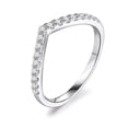 thumbnail image 2 of Anillo de moissanita de plata esterlina S925 de 18 kV con diseño de nicho estilo ins, que se puede apilar, 2 of 6