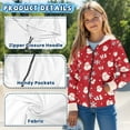 thumbnail image 6 of chaqlin Christmas Zip up Hoodies for Girls Boys Santa Claus Full-Zip Hooded Jacket Kids Long Sleeve Hoodie Sweatshirt Lightweight Loose Sport Coat with Pockets, 6 of 7