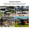 thumbnail image 3 of Sylviera 12x25ft Heavy-Duty Metal Carport, Outdoor Car Port Canopy with Reinforced Iron Frame, All-Weather Shelter for Cars, Trucks & Boats, Easy Assembly, 3 of 9