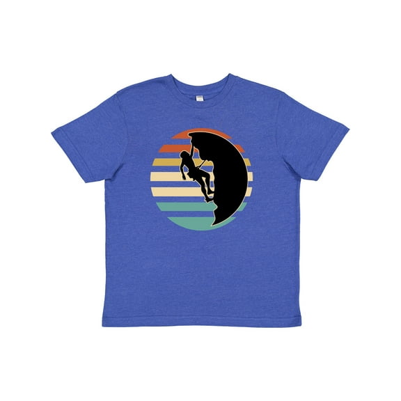 Inktastic Rock Climbing Mountain Climber Silhouette Youth T-Shirt