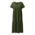 thumbnail image 5 of V Neck Irregular Hem Maxi Dress For Women Spring Summer Color Styles In Various Sizes, 5 of 5