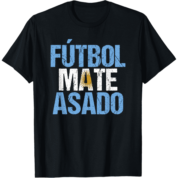 Argentina Soccer Football Mate Asado Vintage Graphic T-Shirt Retro South American Culture Men Women Apparel