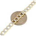 thumbnail image 4 of 10k Yellow Gold Diamond Cut Hollow Pave Cuban Chain 7mm Necklace 30 Inch, 4 of 5