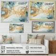 thumbnail image 4 of Designart "Liquid Charm In Turquoise And Gold" Abstract Marble Floater Framed Wall Art Living Room, 4 of 5